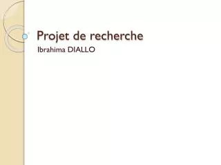 projet de recherche