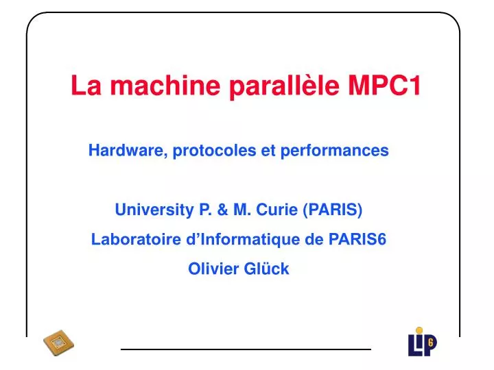 la machine parall le mpc1