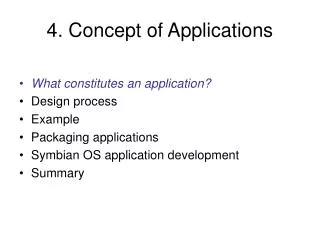 4. Concept of Applications