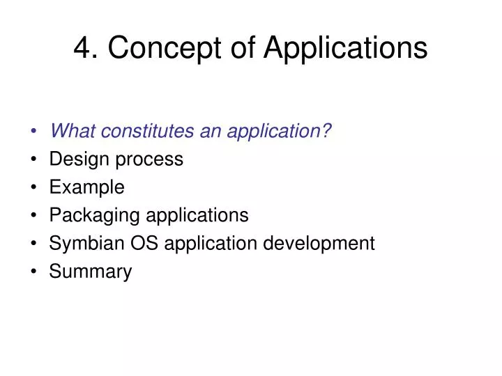4 concept of applications