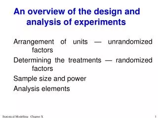 An overview of the design and analysis of experiments