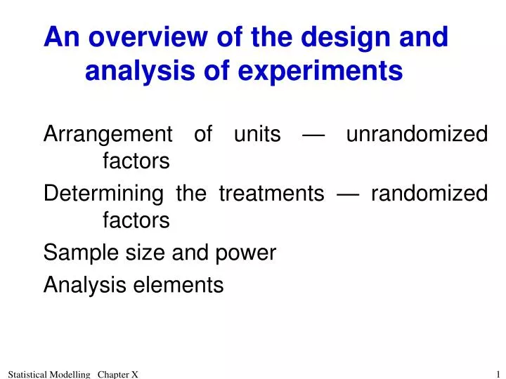 an overview of the design and analysis of experiments
