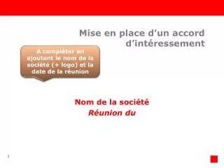 mise en place d un accord d int ressement
