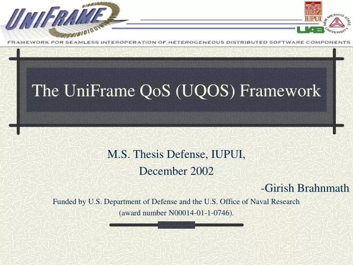 the uniframe qos uqos framework