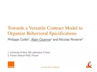 Towards a Versatile Contract Model to Organize Behavioral Specifications