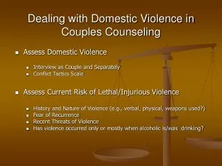 Dealing with Domestic Violence in Couples Counseling