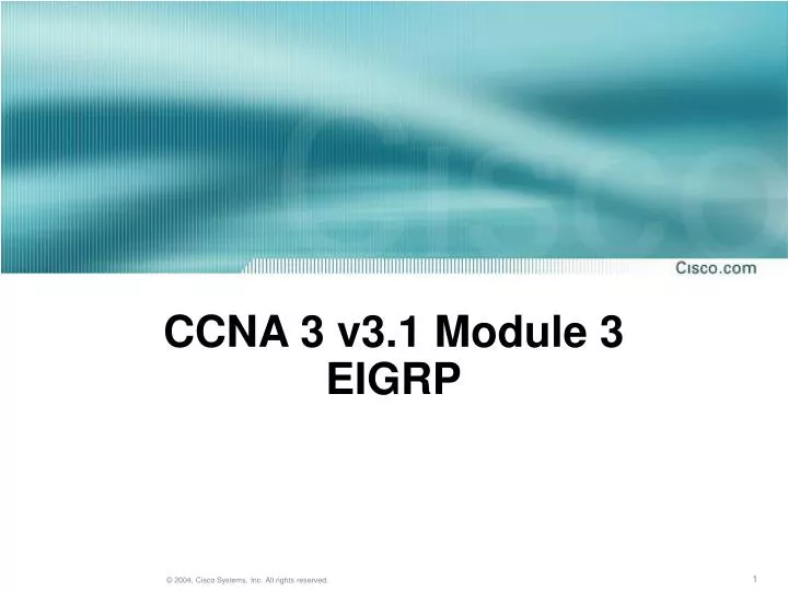 ccna 3 v3 1 module 3 eigrp