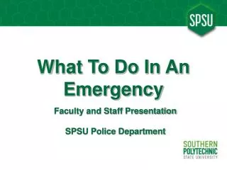 What To Do In An Emergency