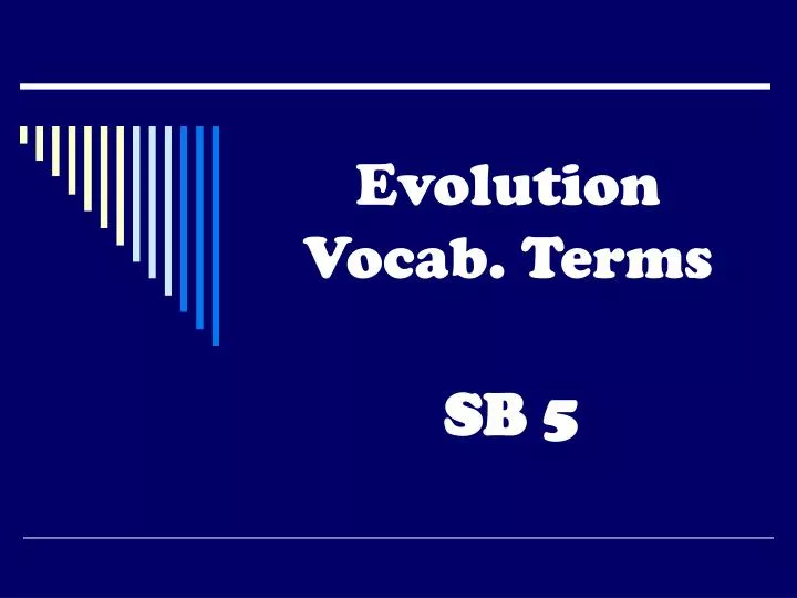 evolution vocab terms