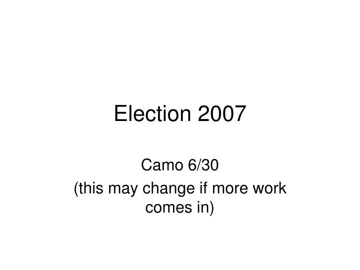 election 2007