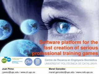 Software platform for the fast creation of serious professional training games