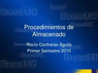 procedimientos de almacenado