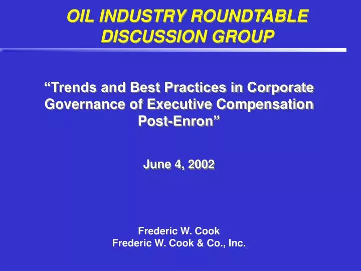 oil industry roundtable discussion group