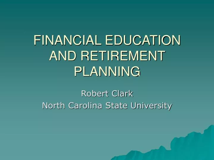 financial education and retirement planning