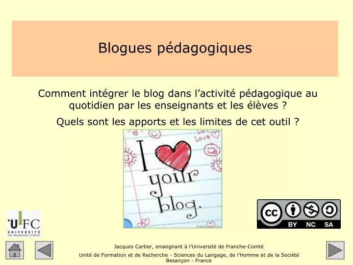 PPT - Blogues Pédagogiques PowerPoint Presentation, Free Download - ID ...