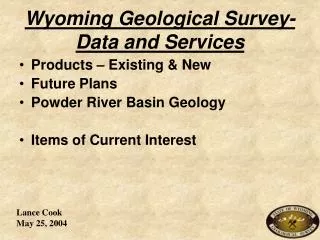 Wyoming Geological Survey- Data and Services
