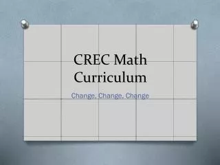 CREC Math Curriculum