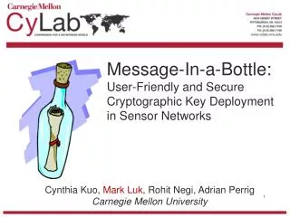 Message-In-a-Bottle: User-Friendly and Secure Cryptographic Key Deployment in Sensor Networks