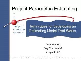 Project Parametric Estimating