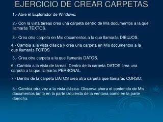 ejercicio de crear carpetas