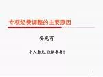 专项经费调整的主要原因 - slide 1