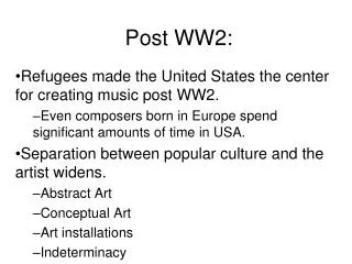 Post WW2: