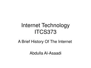 Internet Technology ITCS373