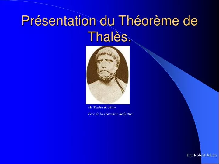 Ppt Pr Sentation Du Th Or Me De Thal S Powerpoint Presentation Free