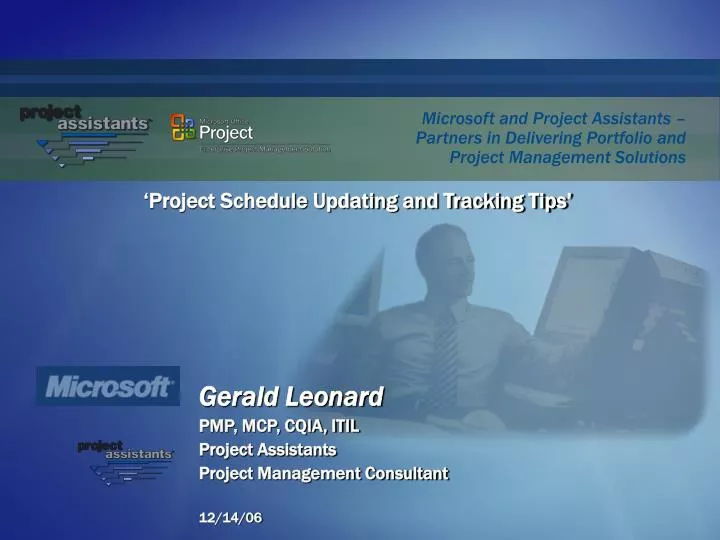 gerald leonard pmp mcp cqia itil project assistants project management consultant 12 14 06