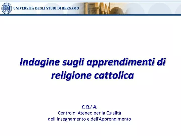 indagine sugli apprendimenti di religione cattolica