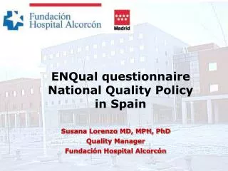 ENQual questionnaire National Quality Policy in Spain