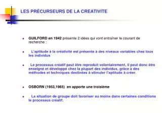les pr curseurs de la creativite