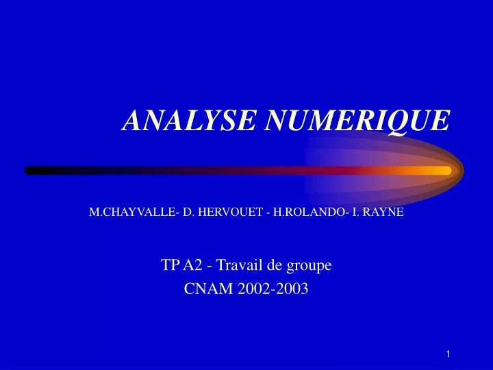 analyse numerique