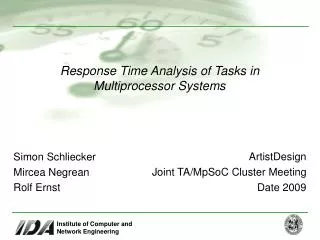 Response Time Analysis of Tasks in Multiprocessor Systems