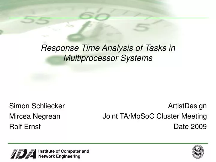 response time analysis of tasks in multiprocessor systems