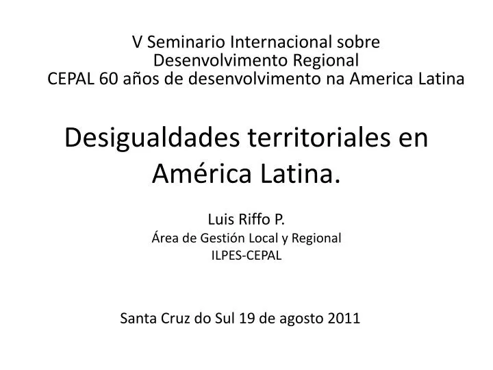 desigualdades territoriales en am rica latina