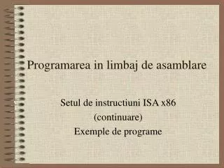 programarea in limbaj de asamblare