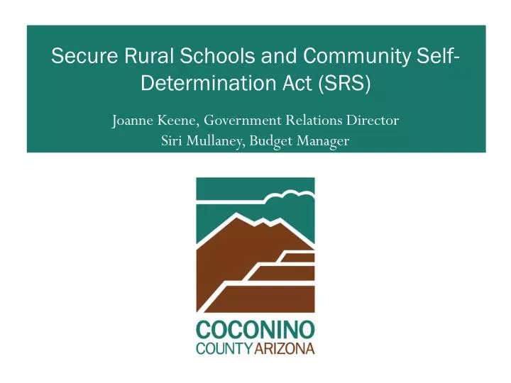 secure rural schools and community self determination act srs