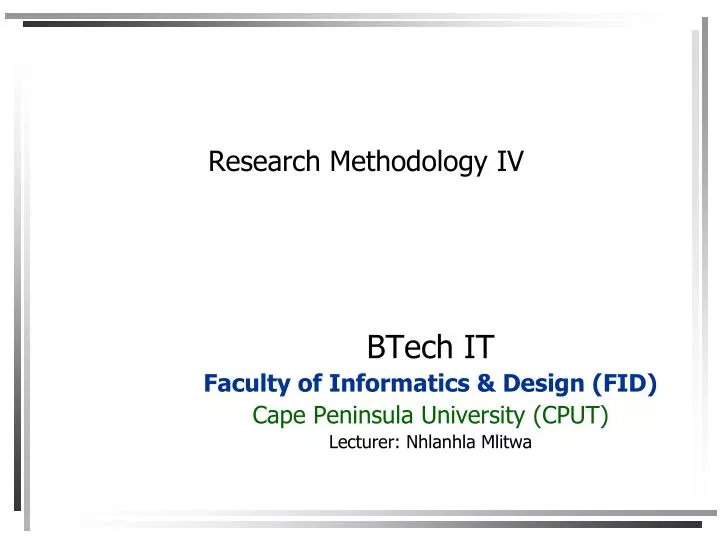 research methodology iv