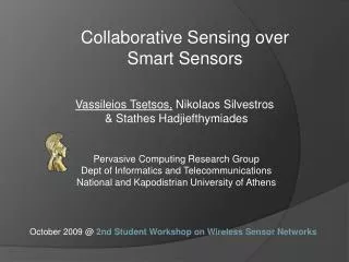 Collaborative Sensing over Smart Sensors