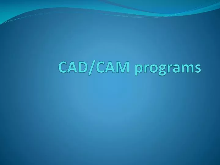 cad cam programs