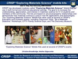 CRISP “Exploring Materials Science” mobile kits