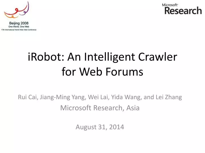 irobot an intelligent crawler for web forums