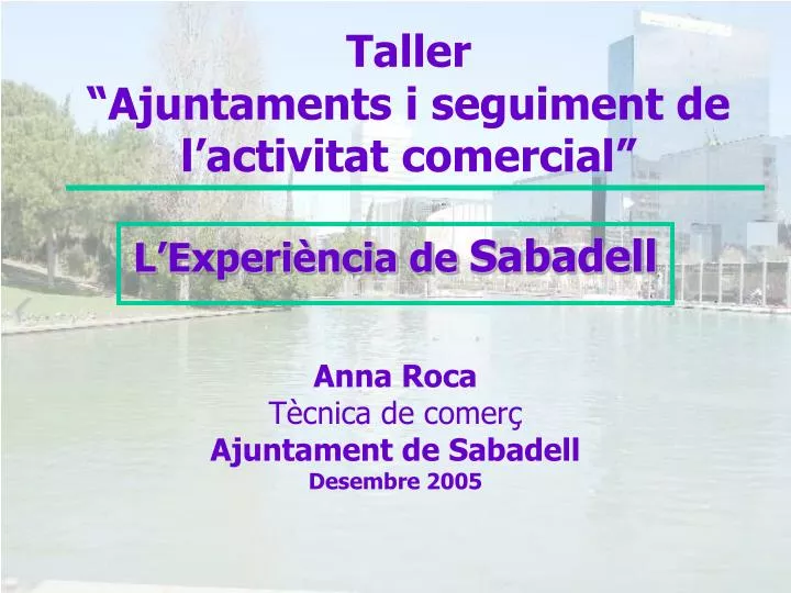 taller ajuntaments i seguiment de l activitat comercial