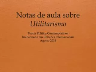 notas de aula sobre u tilitarismo