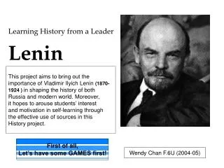 Learning History from a Leader Lenin