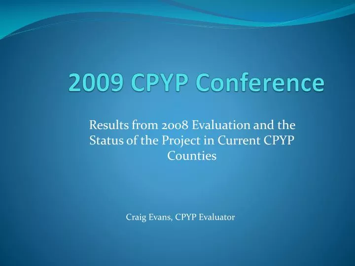 2009 cpyp conference