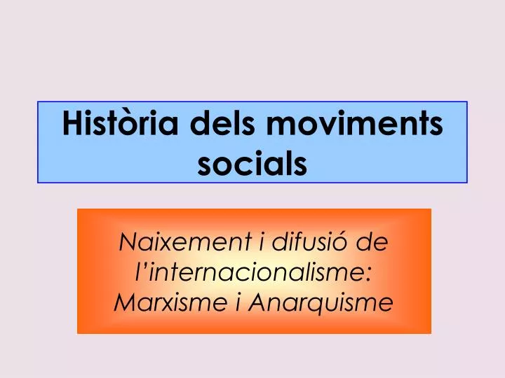 hist ria dels moviments socials