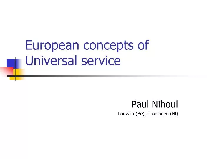 european concepts of universal service