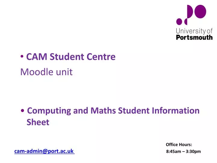 computing and maths student information sheet